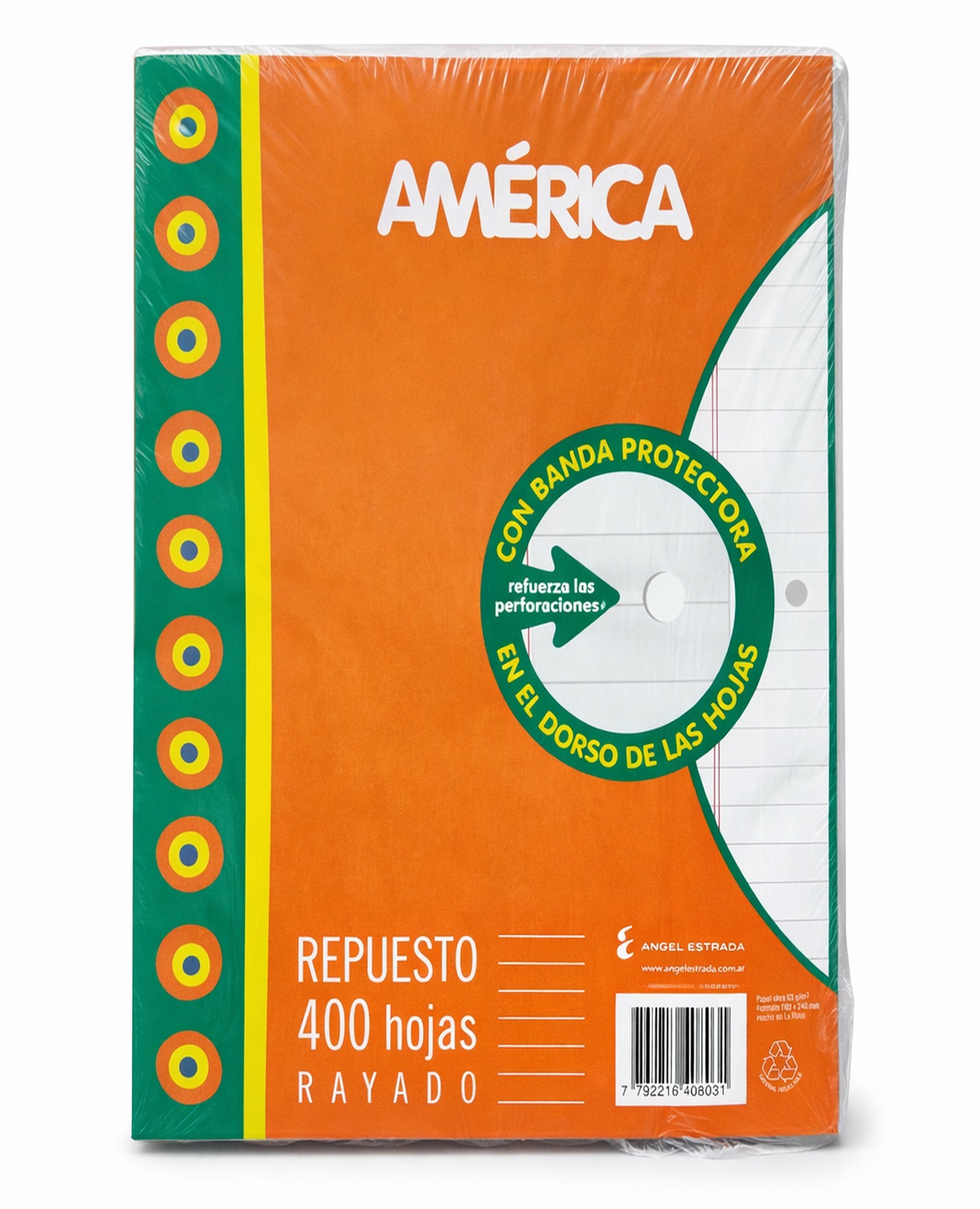 Repuesto Escolar America C/Banda 400 Hojas Rayadas